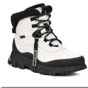 Adirondack Meridian Leather Lace-up Hiker Boots In White Womens Size 7.5